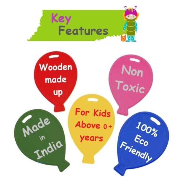 Wooden Rattles Toys for Baby/New-Born Babies Infants Kids - Set of 4 pcs - Multicolor - Discover Sounds, Develops Sensory Skills - Image 4
