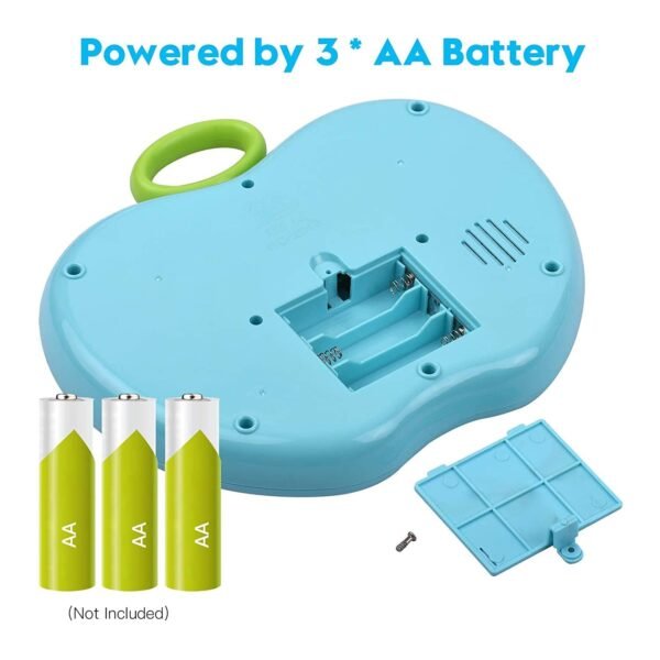 Apple Shape Educational Mini Computer Laptop Toy for Kids LED Display and Fun Music for Learning Alphabets Numbers Words and Animals 3-5 Years for boy and Girl (Blue) - Image 4