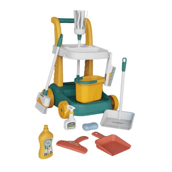 Toy Kids Cleaning Set Housekeeping Tools for Toddlers Children Ages 3+ Years Old Style B Green - Image 6