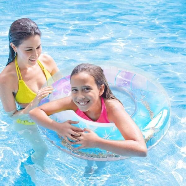 Unicorn Swim Ring Rainbow Horse Pool Swim Ring Naruto Pool Inflatable Water Ring Toys for Kids and Adults - (80 CM, Happy Summer) - Image 3
