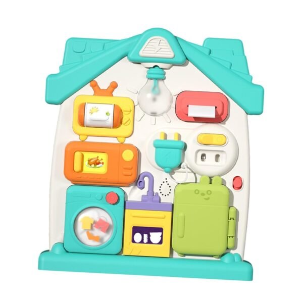 Toy Busy Board Toy Multifunction Montessori Toy for Ages 0-3 Years Kids Children Green - Image 4