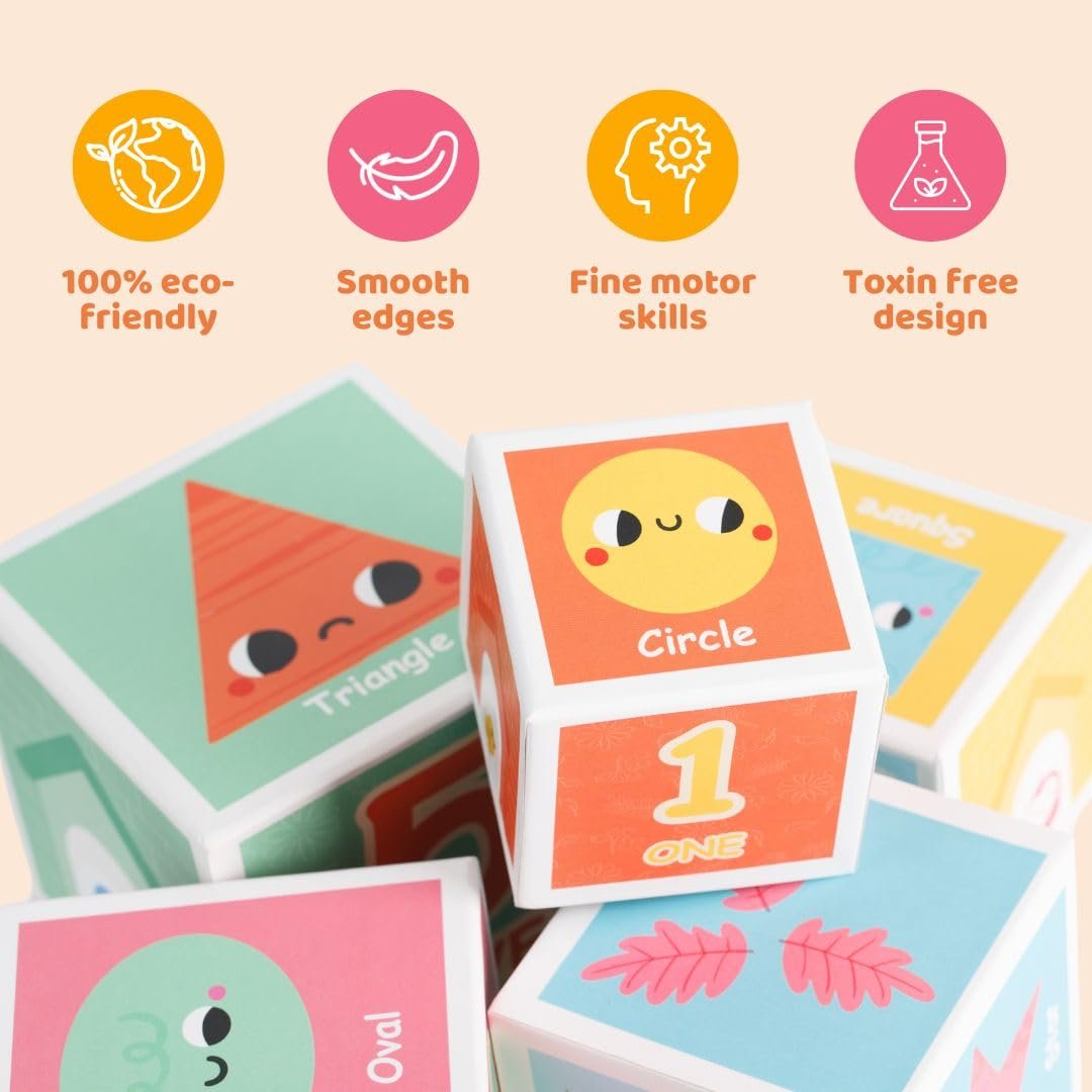 Cots and Cuddles 5 Layer Stacking & Nesting Cubes | Montessori Baby Stacking Toy | Educational & Learning Blocks for Toddlers | Compact & Travel-Friendly | Gift for 1-2 Year Old Boys & Girls - Image 4