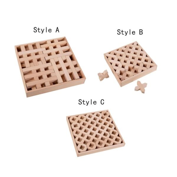 Lyla Wooden Building Blocks Puzzle Toys for Birthday Gift Boys Girls 4-8 Year Old Style A - Image 5