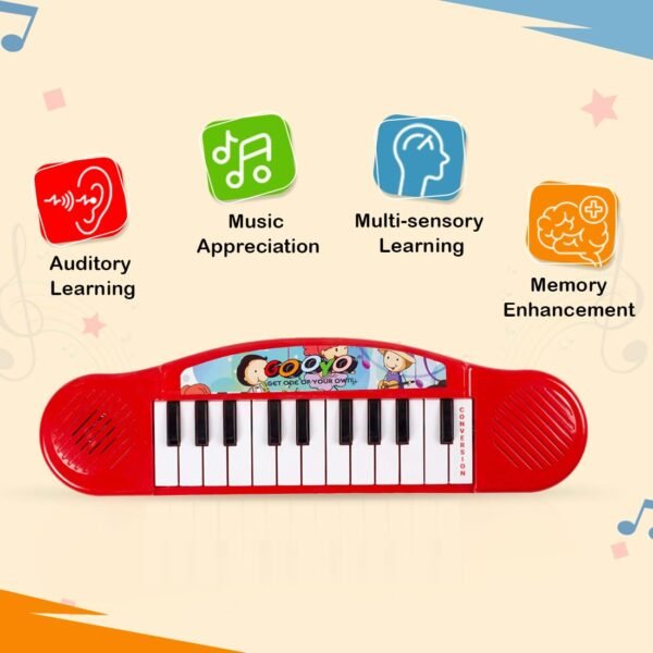 Gooyo GY3716 Battery Operated Multi-Functional Portable Organ/Piano/Keyboard Musical Toy for Kids/Babies/Girls/Boys/Gifts | Red Color, Power Source: 2xAA Battery (Not Included) - Image 6
