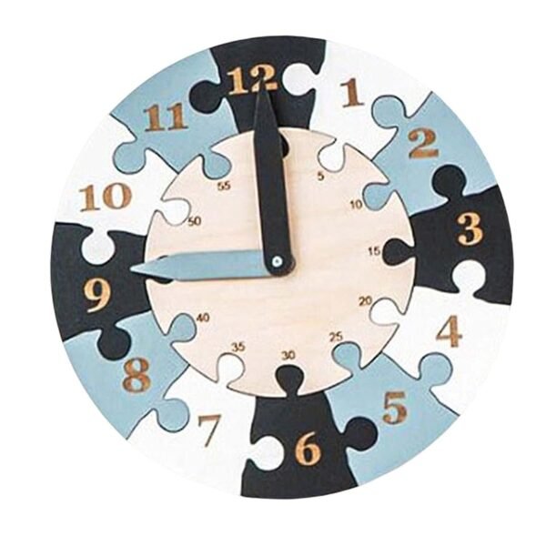 bnf® Wooden Clock Learning Puzzle with Numbers for Girls Boys Baby Children Blue Baby | Toys for Baby | Developmental Baby Toys - Image 5