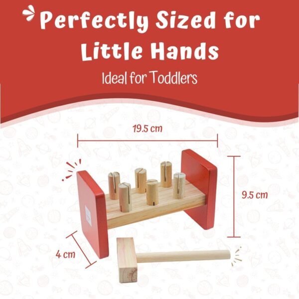 Skillofun Wooden Hammer Games For 2+ Year Old Kids | Montessori Toys For 2+ Year Old | Kids Toys For Motor Skills Development | Gifts For Boys | Hammer Toys For Kids - Image 2