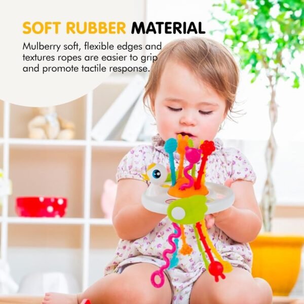 Sensory Silicone Pull String Toy for Toddlers | Montessori Honeybee Teething & Travel Toy for Babies 6-12 Months | Developmental Toy for Kids Aged 1-3 Years | Ideal Baby Gift (Silver) - Image 6