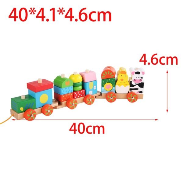 Toy Stacking Train Toy Fun Classic Wooden Toddler Toy for Boys and Girls Toddler Animal Trailers - Image 2
