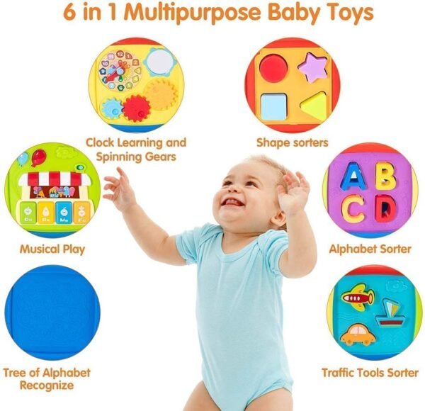 Activity Cube Baby Toy for 6 to 12 Months, Toddler Piano Center Best First Birthday Gift for 1 Year Old Girl Boy, 6 in 1 Busy Learners Educational Toys - Image 6