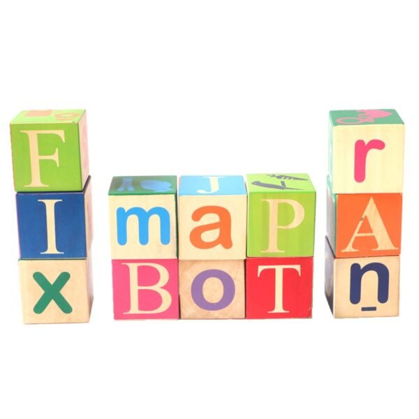 shumee Wooden Alphabet Blocks Toy (2 Years+) | Multicolor | Eco Friendly | Child Safe | Learn Alphabets & Word Building | Sensory Toy - Image 3