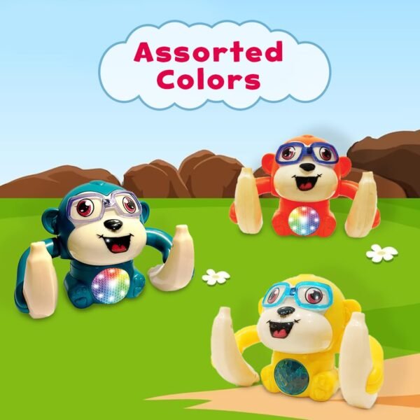 Wembley Dancing Monkey Musical Toy for Kids Baby Spinning Rolling Doll Tumble Toy with Voice Control Musical Light and Sound Effects with Sensor - ISI Mark - Multicolor - Image 3