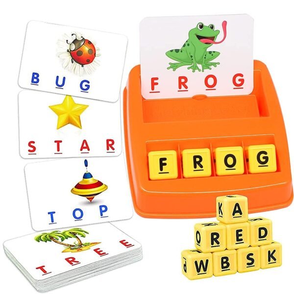 PATPAT® Flash Cards for Kids,Early Learning Toys for Kids Educational Toys Flash Cards Matching Letter Game Kid Games Toys for 3-8 Year Old Birthday Gift for Girls Boys - Orange