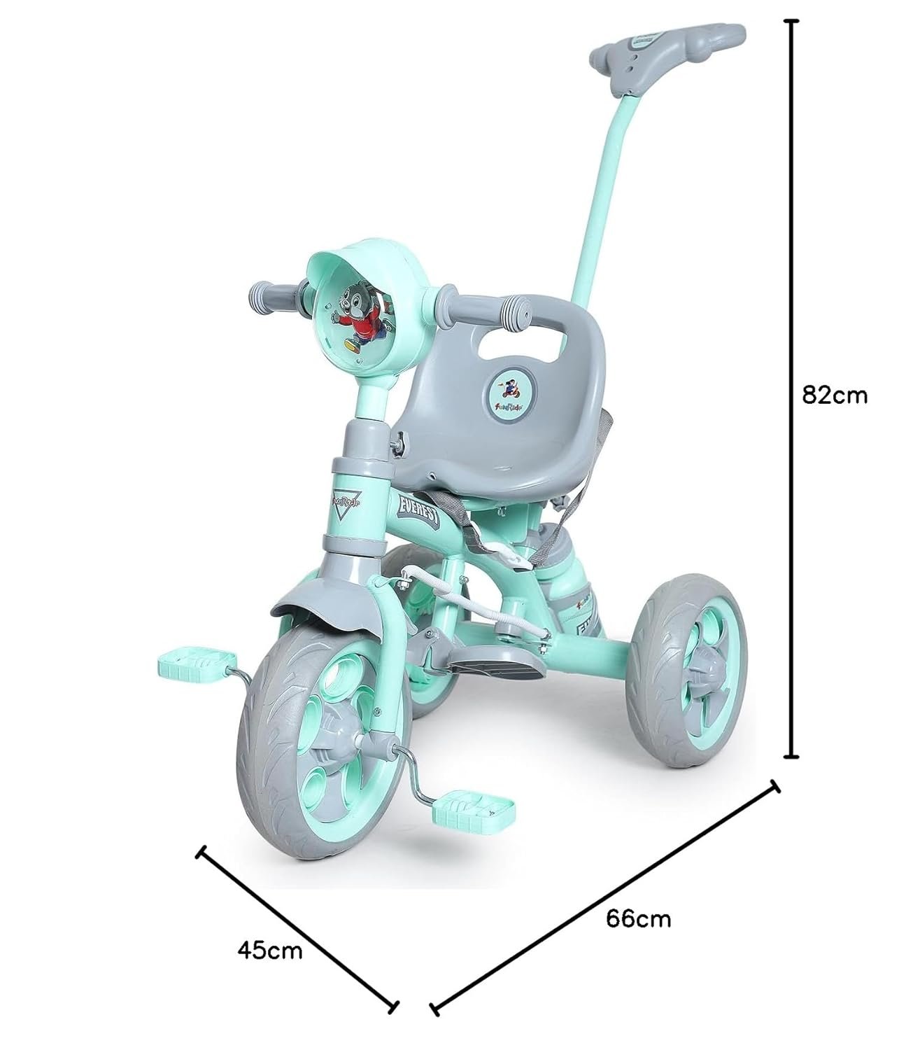 Fun Ride Tricycle Kids Musical Plug and Play Parental Control Handle for 1 to 5 Year-Sipper,Seat Belt,Eva Tyre -Trike for Indoor and Outdoor-Boys and Girls Up to 25 Kg- Made in India (Green) - Image 2