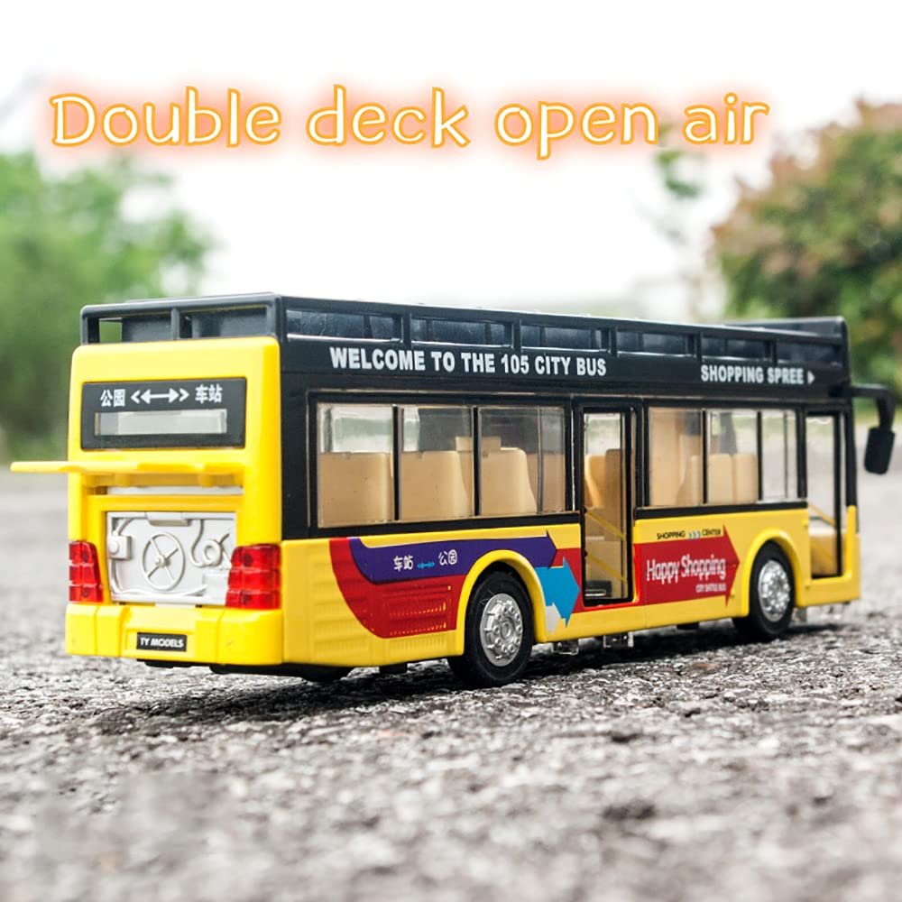 Double Decker Bus Toys for Kids Diecast Sight View Metal Toy Bus Light Sound Pull Back Collection - Image 5