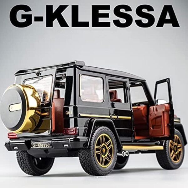 Alloy Metal Pull Back Die-cast Car 1:24 Big Mrcedes AMG G63 G-Klessa Diecast Metal Pullback Toy car with 6 Openable Doors & Light, Music Boys Gifts Toys for Kids(Black)