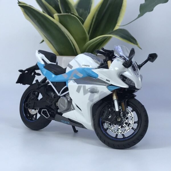 Police Motorcycle Toy - Pull Back Motorcycle Toys, Tiny Gift with Music Lighting, Latte Motorcycles Toy for Kids Boys Age 3-8 Year Old [New] (1.12 Spring Breeze 250 SR-White)