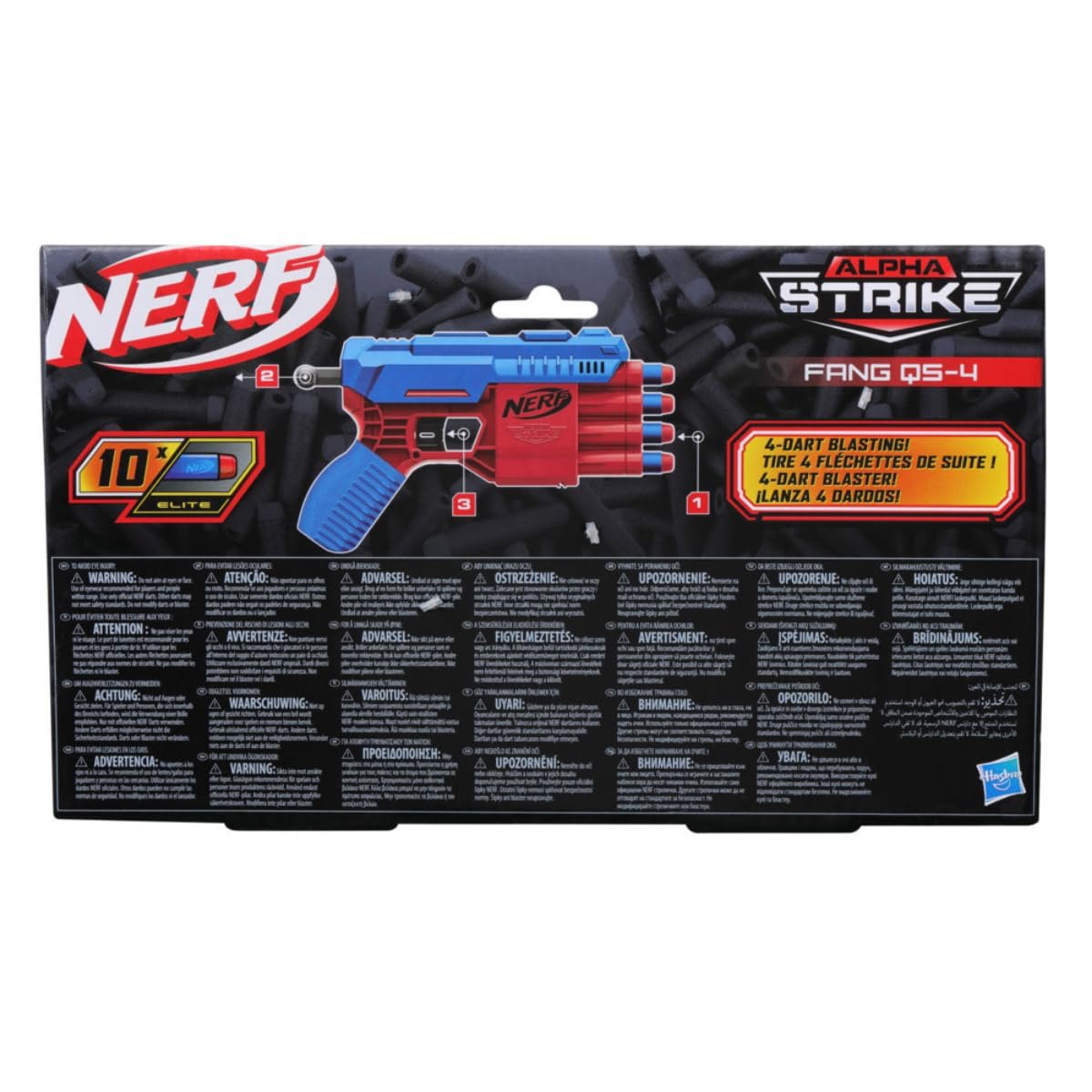 Nerf Alpha Strike Fang Qs-4 Toy Blaster, Fire 4 Darts in A Row, 10 Nerf Darts, Gift Toys for Kids Teens&Adults, Toy for Boys, Birthday Gift Toy Ages 8+,Best Xmas Gift,Multicolor - Image 6