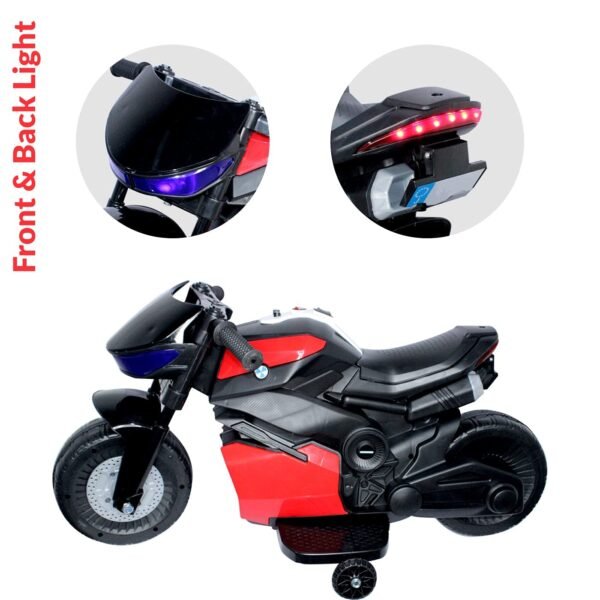 Kabello Electric Bike for Kids for 3 to 5 Years Baby Bike Toy with Lights Best Birthday Gifts for Kids Boys Girls (Black/Red) - Image 4