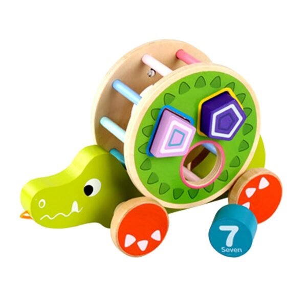 bnf® Wooden Trailer Toy Creative for Kids Age 0-3 Years Crocodile Baby | Toys for Baby | Developmental Baby Toys - Image 4