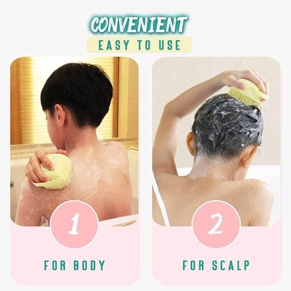 WAZDORF Body Scrubber with Soap Dispenser Brush, Silicone Exfoliating Brushes, Soft Body Exfoliator, Bath Loofah for Babies, Kids, Women, Men and Pets (Standard, 2, count) - Image 3