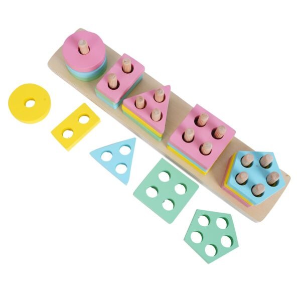 Wooden Geometry Colour Recognition Shape Sorters Toys for Kids Kids Toys Kids Games Indoor Games Kids Toys for 2-5 Years Kids Games Toys for 3 Year Old Boy Toys for 3+ Year Old boy - Image 2