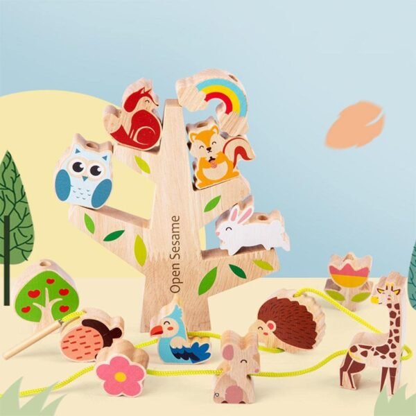 bnf® Wooden Stacking Toys Set Stacking Balancing Montessori Toy for Kids Children Baby | Toys for Baby | Developmental Baby Toys - Image 2