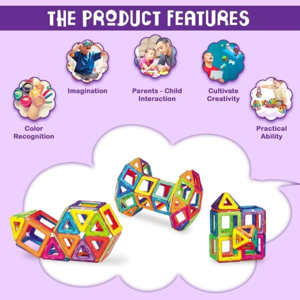 Wembley 24 Pcs Magnetic Blocks for Kids Boy Building Blocks Toddler Activity Toys Brain Toys for Kids 2-4 Years Magnetic Sticks Creative Educational Brain Game - Image 6