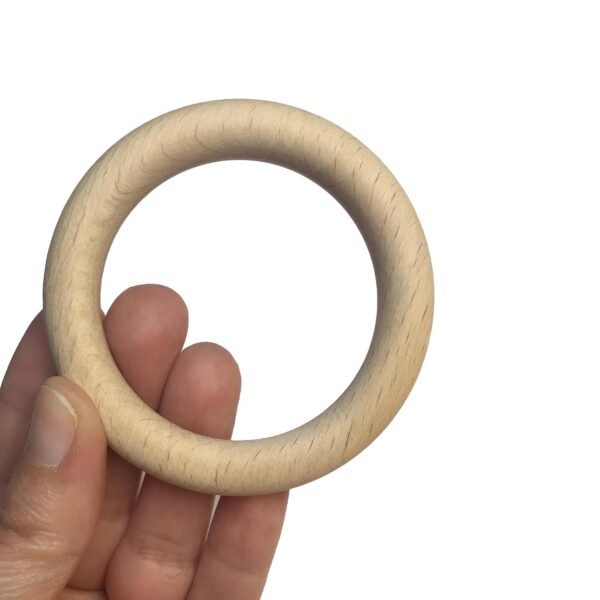 Wooden Rattles, 1 Teether Ring for Baby, Infants, New Born Babies Toys (0 to 6 to 12 Months) - Set of 5 pcs - Non Toxic Colors - Develops Sounds & Sensory Skills - Image 6