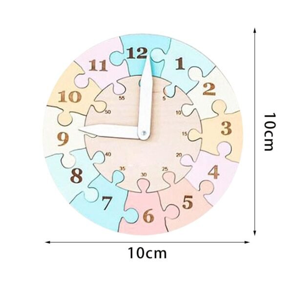 bnf® Wooden Clock Learning Puzzle with Numbers for Girls Boys Baby Children Pink Baby | Toys for Baby | Developmental Baby Toys - Image 3