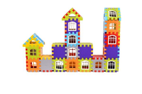 GREEN WAY Building Blocks for Kids – 50 Pcs, House Building Blocks with Windows, Block Game for 2,3,4,5 Years Kids -Multicolor - Image 3