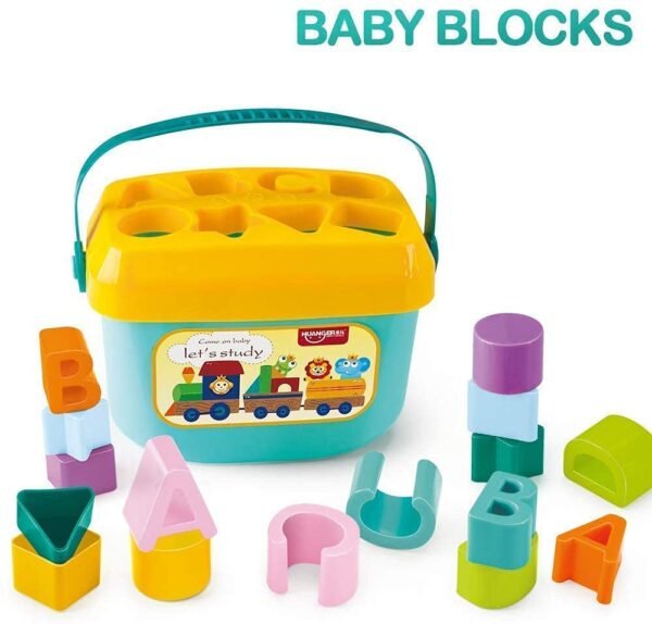 Baby Plastic First Block Shapes and Sorter, 16 Blocks, ABCD Blocks with Other Shapes, Toys for 6 Months to 2 Years Old for Boys and Girls (Multicolor) Great Gift (Baby First BLOACK) - Image 3