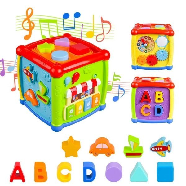 Activity Cube Baby Toy for 6 to 12 Months, Toddler Piano Center Best First Birthday Gift for 1 Year Old Girl Boy, 6 in 1 Busy Learners Educational Toys - Image 5