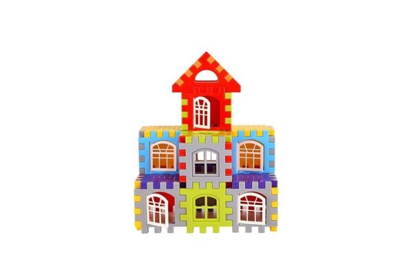 GREEN WAY Building Blocks for Kids – 50 Pcs, House Building Blocks with Windows, Block Game for 2,3,4,5 Years Kids -Multicolor - Image 4