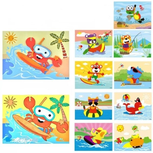 Tiny Toys EVA Foam Stickers 3D Puzzles, Art & Craft Kits for Toddlers and Preschoolers - Double Sided Colour & Sticker Fun - Mess Free DIY Activity for 4-8 Year Old Boy/Girls