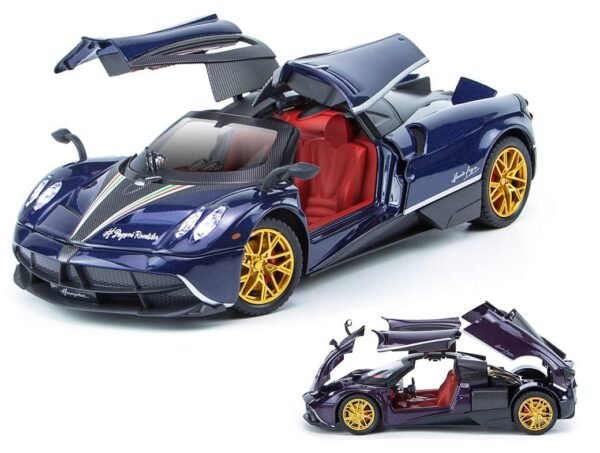 Special Edition Die-Cast Car, Pull-Back Alloy Metal 1:24 Pagani Huayira Kids\' Toys - Diecast Metal Pullback Toy Car with Openable Doors and Light/Colors As Per Stock