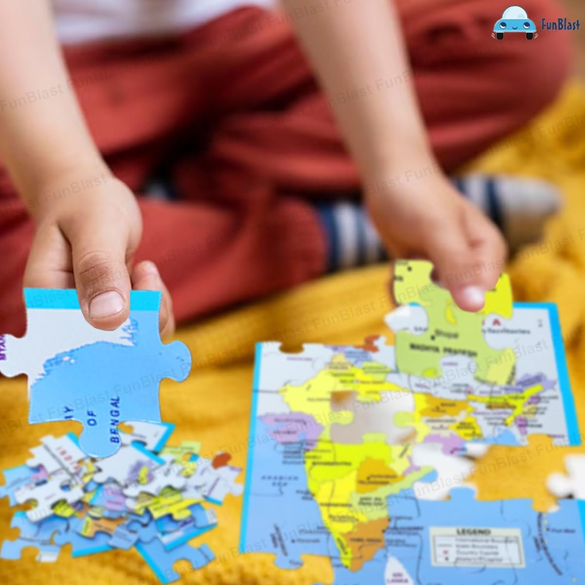 FunBlast Map of India Jigsaw Puzzle for Kids Jigsaw Puzzle for Kids of Age 3-5 Years – 24 Pcs (Multicolor, Size 30X22 cm) - Image 2