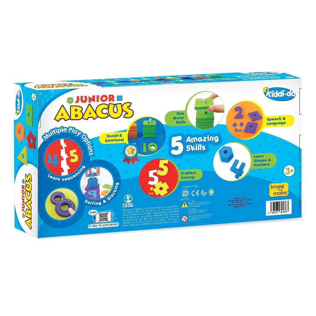 Imagimake Junior Abacus | Learn Number, Shapes & Colours | Abacus for Kids | Educational toys for 3+ year old | Stacking Toys | Montessori Toys | Gift for 3 year old boy & girl,multicolor - Image 6