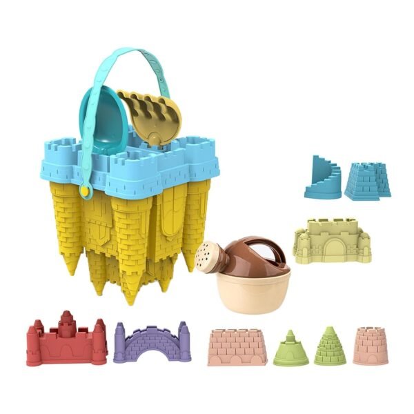 MYADDICTION 14x Sand Castle Toy for Kids Playground Outdoor Sand Toys for Ages 4-7 Years Yellow - Image 6