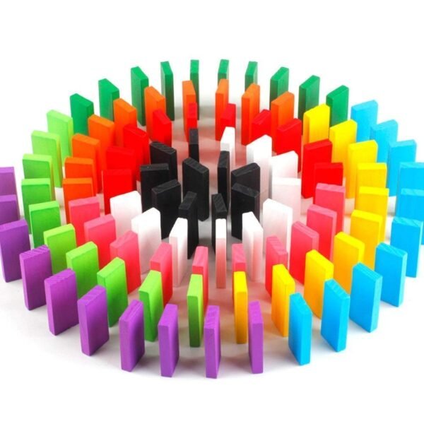 100 Piece Unbreakable Building Blocks Toy for Kids,Block Game for 3-8 Years Old Kids Boys & Girls,Random Color(100 Piece Domino Block Toys for Kids) - Image 6