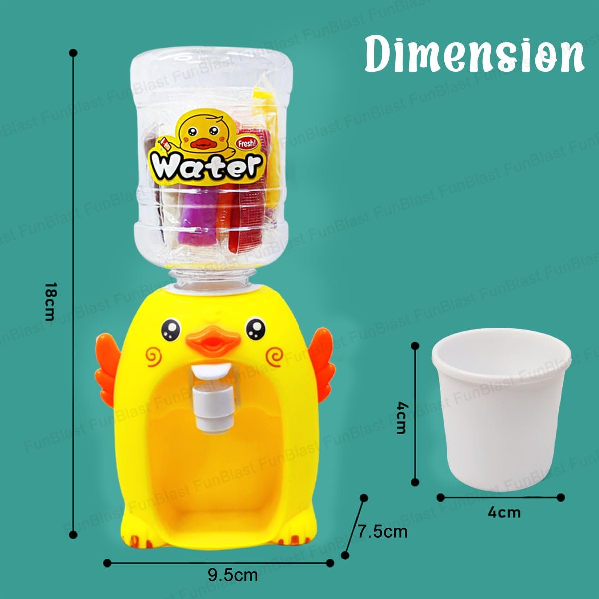 FunBlast Duck Toy with Water Dispenser and Clay for Kids - Mini Duck Toy for Kids, 10 Pcs Clay for Art and Craft for Kids, Cute Duck Toy Play Set for 3+ Years Old Kids (Multicolor) - Image 3