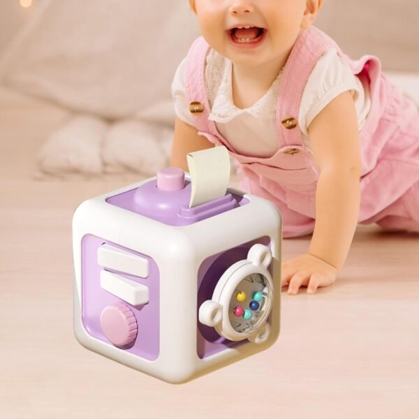 Toy Activity Cube Educational Toy Travel Sensory Toy for Toddlers 1-3 Boys Girls Purple
