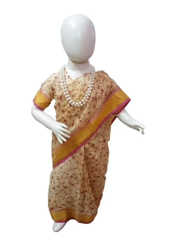 BookMyCostume Principal Headmistress Professional Classic Sari with Necklace Kids Fancy Dress Costume 6-7 Years
