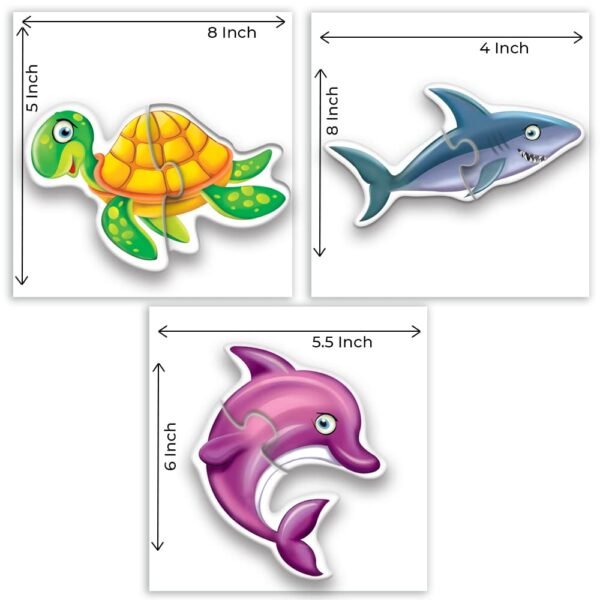 TOYKRAFTT Chunky Infant Floor Puzzle Toy, 2 Piece Puzzles, Puzzles for Kids Age of 2-3 Years, Educational Toys, My First Aquatic Animal Puzzle - Image 3