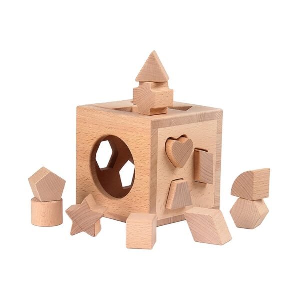 Toy Shape Sorter Intelligence Box Shape Recognition Shape Sorting Box Girls Kids Wood