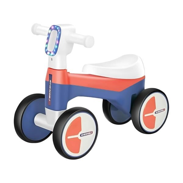 Toddler Kids Scooter | Cycle | 4 Wheels | Lightweight Bike for Kids with Music and LED Light Four Wheeler | Best Birthday Gifts | Comfort Seat for 1-4 Years (Blue/RED)