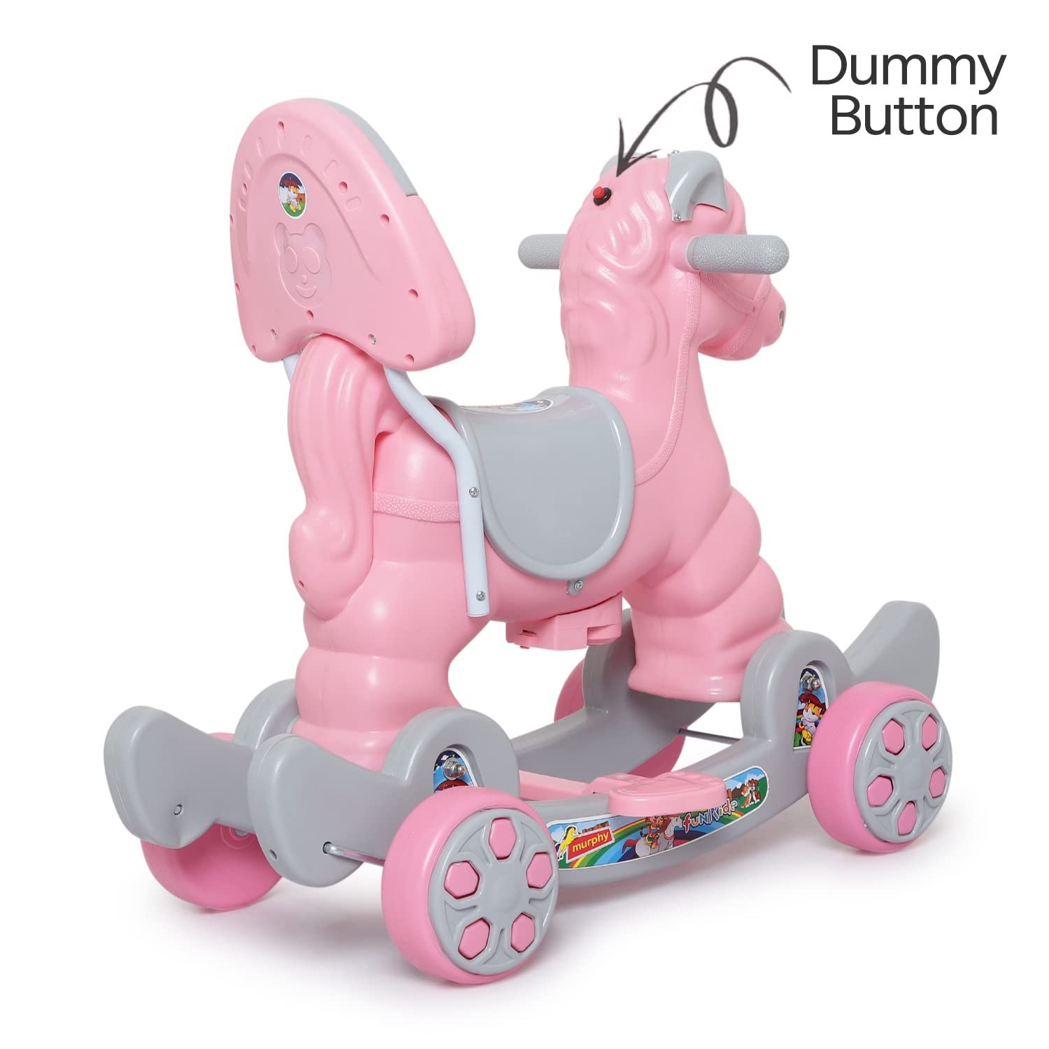 eHomeKart Rocking Horse Ride On for Kids - Murphy Super 2-in-1 Horse Rocker Cum Ride On Toy with Backrest - Ideal Age - 1 Year to 3 Years, Weight Supported - Upto 25 KG (Pink) - Image 5