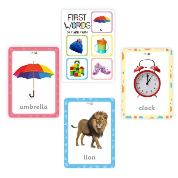 Thick 72 First Words Flash Cards - Age 1-2 Yrs, 36 Double Sided Cards, Montessori Toys, Educational Language_Skills Preschool Learning for Toddlers - Image 3