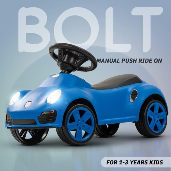 Baybee Bolt Baby Push Ride on Car for Kids | Push Rideons Jeep with LED Light, Music & Comfort Seat | Baby Car Ride on Toys for Toddlers | Portable Kids Cars for 1 to 3 Years Boys Girls (Blue) - Image 4