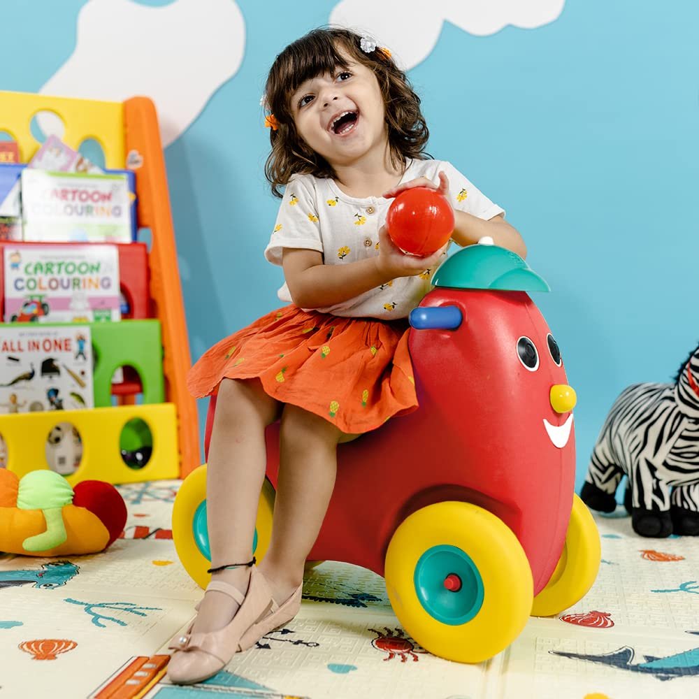 OK Play Humpty Dumpty Push Rider for Kids, Pony Ride On Toy with Curved Seat, Indoors and Outdoors, Rocker Cum Rider-Kids Ride On Push Car Toy Toddler Baby, 2+ Years (Red) - Image 2