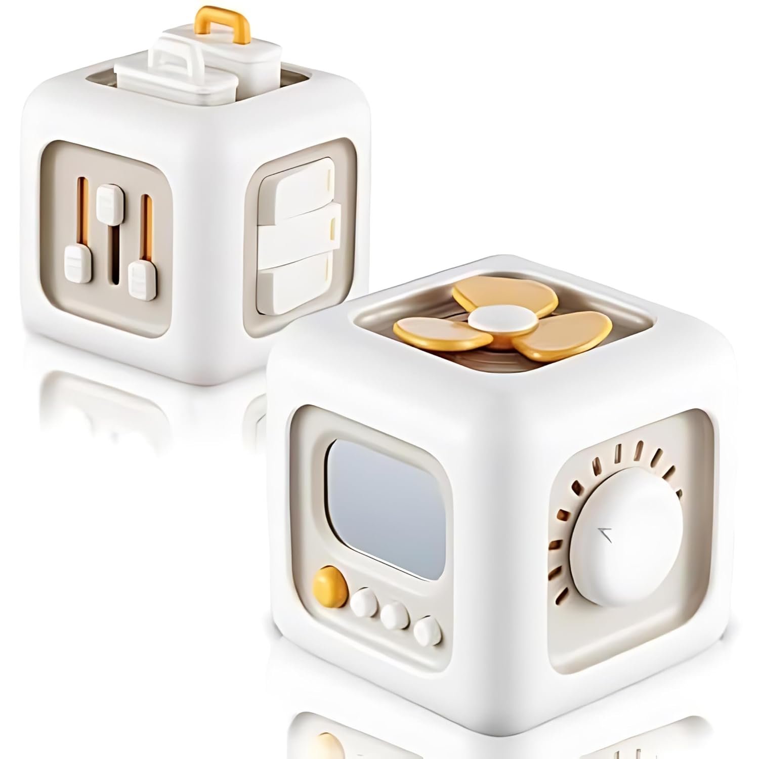 Life Skill Builder Cube Montessori Toys for 1 Year OldBusy Cube for Baby Toys 12-18 MonthsBaby Sensory Travel Toys for Toddlers 1-3Birthday Gifts for 1 2 Year Learning & Motor SkillWhite